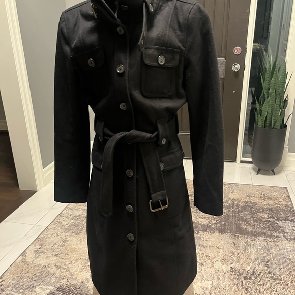 Fabulous size small esprit since 1968 coat black belted very sharp - Picture 6 of 17